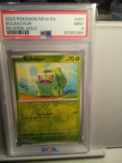 2023 Pokemon Mew En -151- Bulbasaur Reverse Holo #001/165 Psa 9 - Image 1
