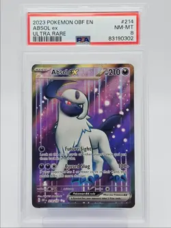 ABSOL EX 2023 POKEMON OBSIDIAN FLAMES ULTRA RARE 214/197 PSA 8 Q0004 - Image 1