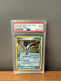 2005 POKEMON EX UNSEEN FORCES GOLD STAR #115 SUICUNE-HOLO PSA 9 - Image 1