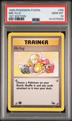 1999 POKEMON FOSSIL 1ST ED #58 MR. FUJI PSA 10 - Image 1