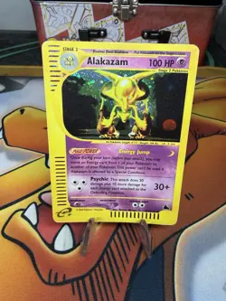 Pokemon Alakazam Holo SWIRL Skyridge H1/H32 HP 2003 WOTC - Image 1
