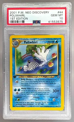 41553975 Poliwhirl 2001 Pokemon Neo Discovery 1st Edition #44/75 PSA 10 - Image 1
