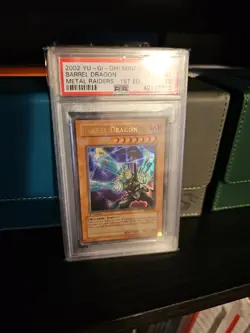 Yugioh 2002 Barrel Dragon MRD 1st Edition Ultra Rare PSA: Gem Mint 10 - Image 1