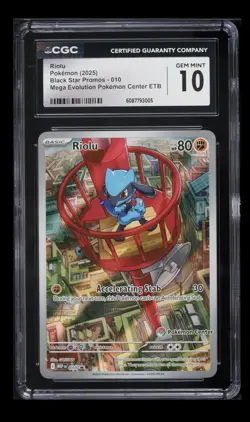 Riolu 010 - Pokemon Mega Evolution -POKEMON CENTER EXCLUSIVE STAMPED CGC - 10 - Image 1