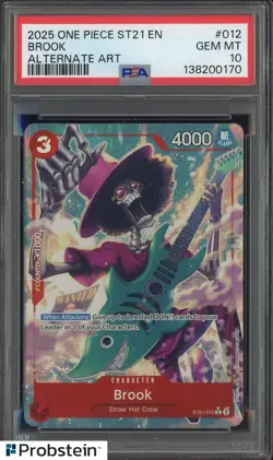 2025 One Piece ST21 EN Alternate Art #012 Brook PSA 10 GEM MINT - Image 1