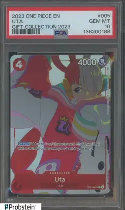 2023 One Piece EN Gift Collection 2023 #005 Uta PSA 10 GEM MINT - Image 1