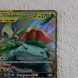 Pokemon TCG Celebi & Venusaur GX Holo Ultra Rare Card Sun & Moon TAG TEAM #1 NM - Image 4