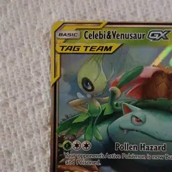 Pokemon TCG Celebi & Venusaur GX Holo Ultra Rare Card Sun & Moon TAG TEAM #1 NM - Image 5