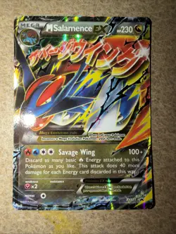 Mega M Salamence EX XY171 JUMBO Ultra Rare Holo Black Star Promo Card - Image 1
