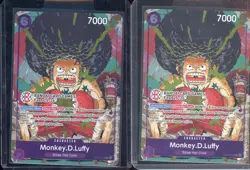 Lot (2) One Piece TCG Monkey.D.Luffy Bandai Card Games Fest 25-26 OP07-073 Promo - Image 1