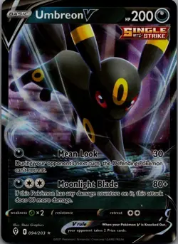 Umbreon V SWSH07: Evolving Skies 094/203 Pokemon TCG Card Ultra Rare NM - Image 1