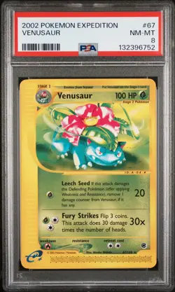 2002 POKEMON EXPEDITION #67 VENUSAUR PSA 8 - Image 1
