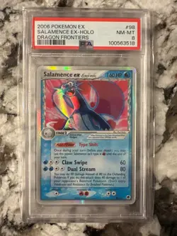 2006 POKEMON EX DRAGON FRONTIERS #98 SALAMENCE EX-HOLO PSA 8 - Image 1