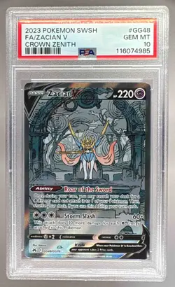 4985 Zacian V 2023 Pokemon Sword & Shield Crown Zenith #GG48 Galarian PSA 10 - Image 1