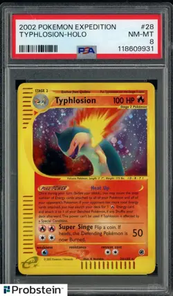 2002 Pokemon Expedition #28 Typhlosion Holo PSA 8 NM-MT - Image 1