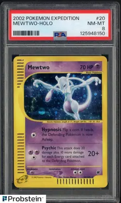 2002 Pokemon Expedition #20 Mewtwo Holo PSA 8 NM-MT - Image 1