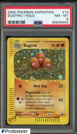 2002 Pokemon Expedition #10 Dugtrio Holo PSA 8 NM-MT - Image 1