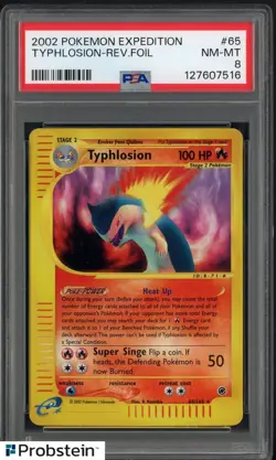 2002 Pokemon Expedition #65 Typhlosion Reverse Holo PSA 8 NM-MT - Image 1