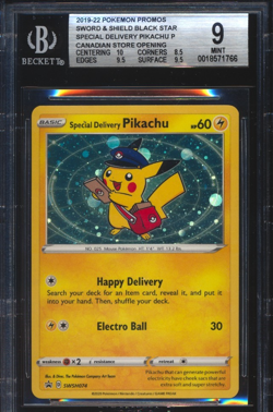 2020 Pokemon SWSH Promo Center Canada Special Delivery Pikachu #74 BGS 9 MINT - Image 1