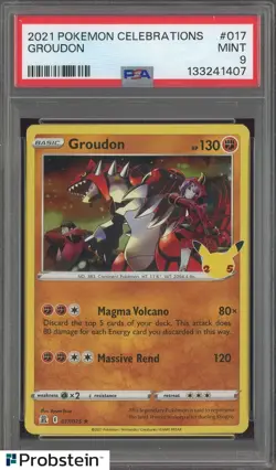 2021 Pokemon Celebrations #017 Groudon PSA 9 MINT - Image 1