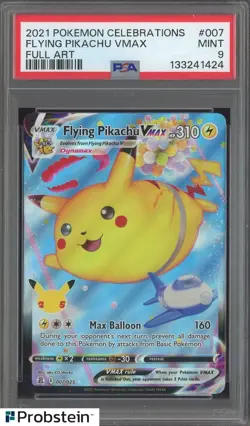 2021 Pokemon Celebrations #007 FA Flying Pikachu VMAX PSA 9 MINT - Image 1