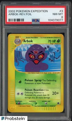 2002 Pokemon Expedition #3 Arbok Reverse Holo Foil PSA 8 NM-MT - Image 1