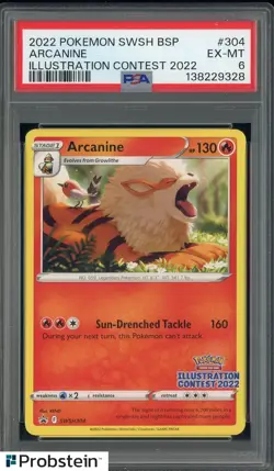 2022 Pokemon SWSH Illustration Contest #304 Arcanine PSA 6 EX-MT - Image 1
