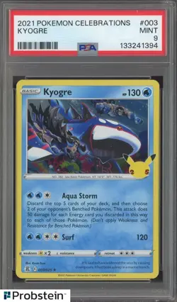 2021 Pokemon Celebrations #003 Kyogre PSA 9 MINT - Image 1