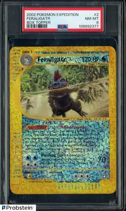 2002 Pokemon Expedition Box Topper #2 Feraligatr PSA 8 NM-MT - Image 1