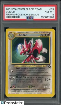 2001 Pokemon Black Star Promo Pokemon League #33 Scizor PSA 8 NM-MT - Image 1