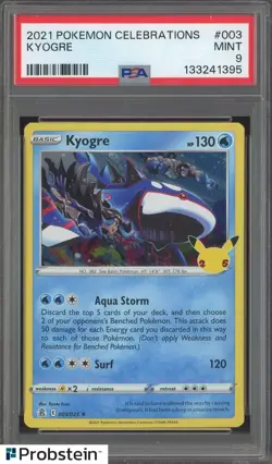 2021 Pokemon Celebrations #003 Kyogre PSA 9 MINT - Image 1