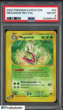 2002 Pokemon Expedition #54 Meganium Reverse Holo Foil PSA 8 NM-MT - Image 1