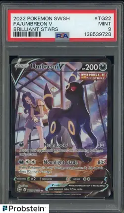 2022 Pokemon SWSH Brilliant Stars #TG22 Umbreon V Fa PSA 9 MINT - Image 1
