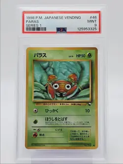 PARAS 1998 POKEMON JAPANESE VENDING SERIES 1 COMMON #046 PSA 9 Q0004 - Image 1
