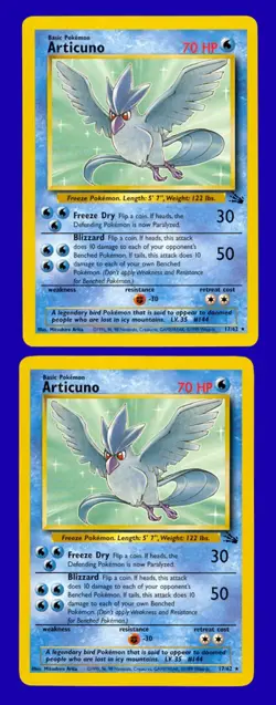 LOT of (2) 1999 Pokemon Fossil Articuno 17/62 - RARE - Mint to Gem Mint - Image 1