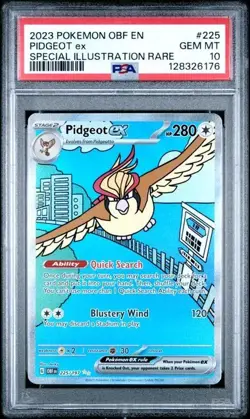 Pokemon TCG Pidgeot EX #225/197 Obsidian Flames Special Illustration Rare PSA 10 - Image 1