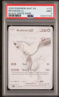 Pokemon White Flare 173 Reshiram ex Black White Rare PSA 9 MINT - Image 1