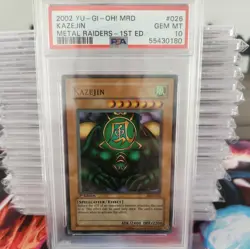 2002 YU-GI-OH! METAL RAIDERS MRD-026 KAZEJIN - 1st Edition - PSA 10 POP 145 - Image 1