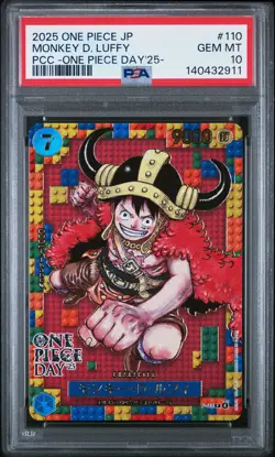 2025 ONE PIECE JPN PREM CARD COLL -ONE PIECE DAY'25- #110 MONKEY D. LUFFY PSA 10 - Image 1