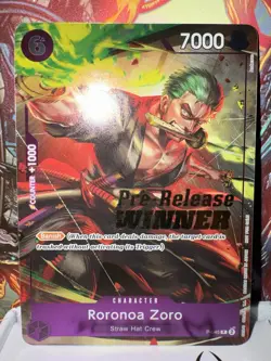 One Piece Card Game - Roronoa Zoro (Pre-Release Winner] P-045 - Image 1