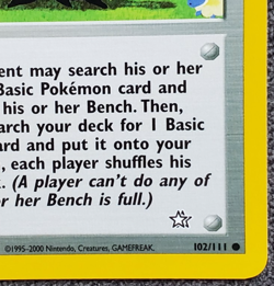 1st Edition Pokemon March - Neo Genesis - #102/111 - Vintage Pokemon Card 2000 - Image 4