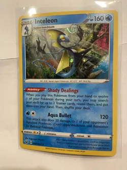 Inteleon Cosmos Holo Card 058/202 Sword & Shield Holding HD SWIRL - Image 1