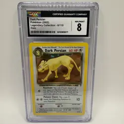 CGC 8 Dark Persian 2002 Legendary Collection 6/110 Holo Pokemon Card - Image 1