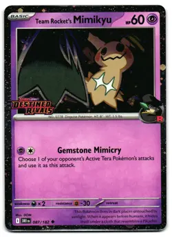 Team Rocket's Mimikyu 087/182 - Destined Rivals Stamped Pokemon TCG - NM Card - Image 1