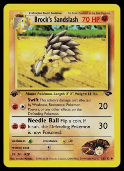 Pokemon Card - Brock's Sandslash Gym Challenge 36/132 1st Edition - Image 1