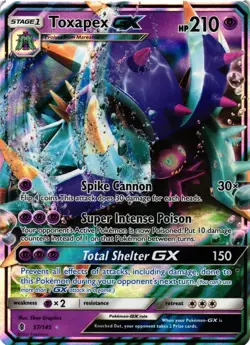 Toxapex GX SM - Guardians Rising 57/145 Pokemon TCG Card Ultra Rare NM - Image 1