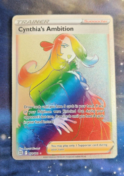 Cynthia's Ambition Rainbow Rare 178/172 Brilliant Stars Pokemon TCG Secret Rare - Image 1