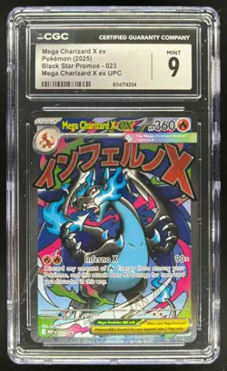 2025 Pokemon Black Star Promos Mega Charizard X ex #023 CGC 9 - Image 1