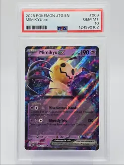 MIMIKYU EX 2025 POKEMON JOURNEY TOGETHER DOUBLE RARE 069/159 PSA 10 Q0004 - Image 1