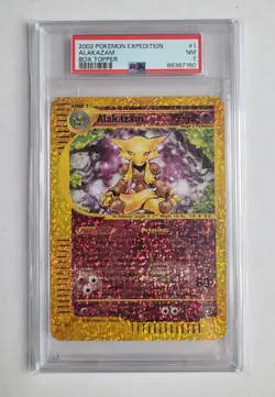 2002 Pokemon Alakazam Oversized Box Topper PSA 7 NM Reverse Holo Expedition #1 - Image 1
